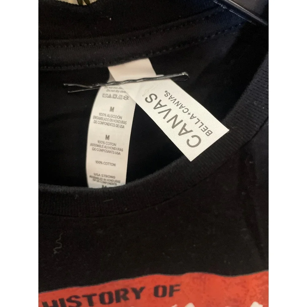 Bella Canvas Graphic Tee Mens Medium Black New History of Horror Masks Shirt‎